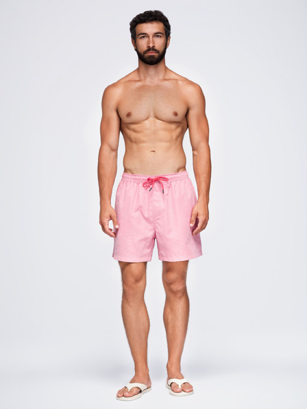 Ombre Clothing Pantaloni de baie bărbătești din țesătură cu suprafață mată – roz V1 OM-SRSS-0216 Ombre Clothing