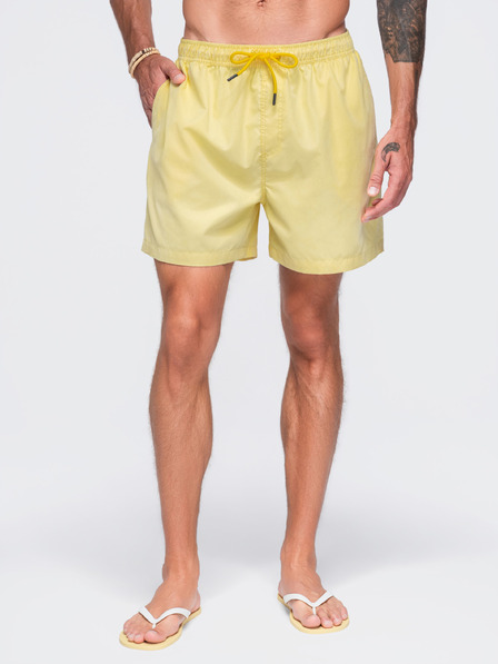 Ombre Clothing Pantaloni de baie bărbătești din țesătură cu suprafață mată – galben V2 OM-SRSS-0216 Ombre Clothing