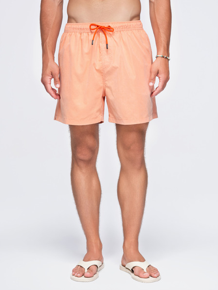 Ombre Clothing Pantaloni de baie bărbătești din țesătură cu suprafață mată – portocaliu pastel V3 OM-SRSS-0216 Ombre Clothing