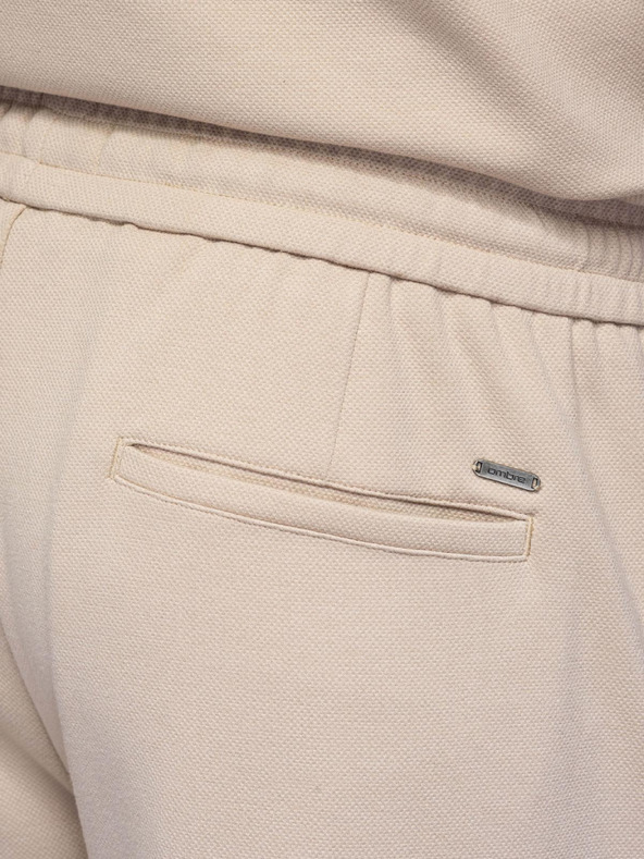 Ombre Clothing Pantaloni chino din vâscoză pentru bărbați cu elastic la talie – bej V3 OM-PACP-0306 Ombre Clothing