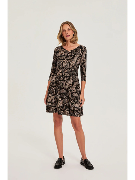 Moodo Rochie neagră cu model paisley Moodo