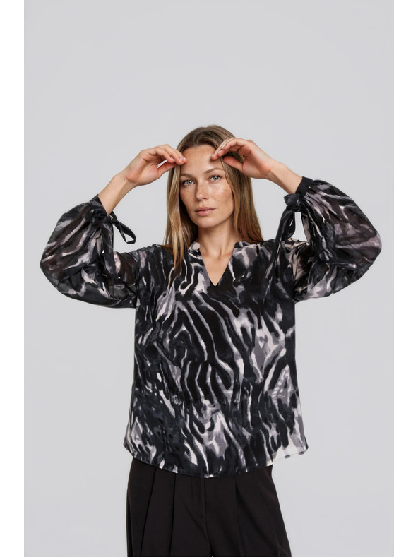 Moodo Cămașă neagră cu model Moodo