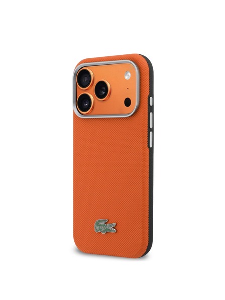 Lacoste Lacoste PVC Petit Pique Semi Wrap MagSafe Carcasă Spate pentru iPhone 17 Pro Max Orange