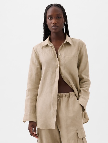 GAP Cămașă din in Boyfriend Shirt GAP