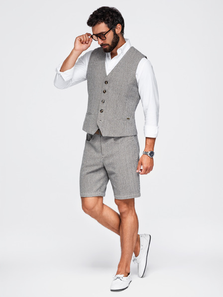 Ombre Clothing Vesta structurată pentru bărbați la costum – maro melanj V1 OM-BLZV-0155 Ombre Clothing