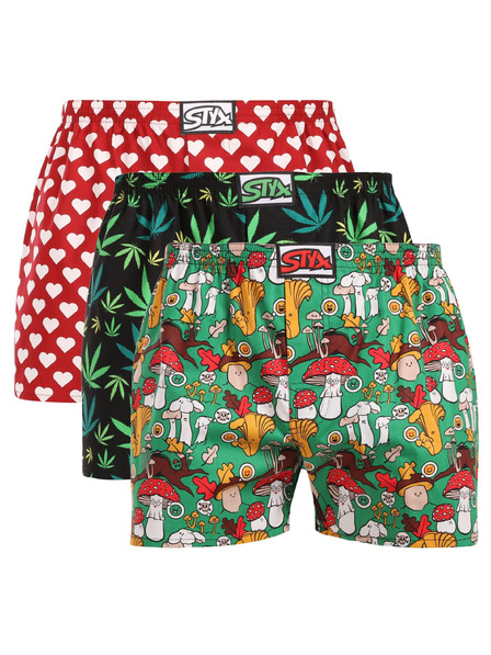 Styx Set de trei - pantaloni scurți bărbătești Styx art bandă clasică multicolori