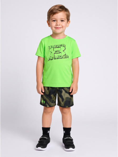 Under Armour Set pentru băieți Under Armour UA TECH PRINTED SS SHORT SET-GRN