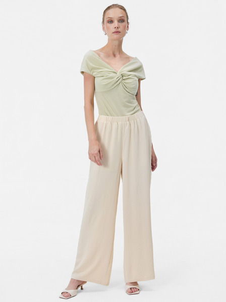 Orsay Pantaloni culotte largi pentru femei bej cu talie înaltă ORSAY