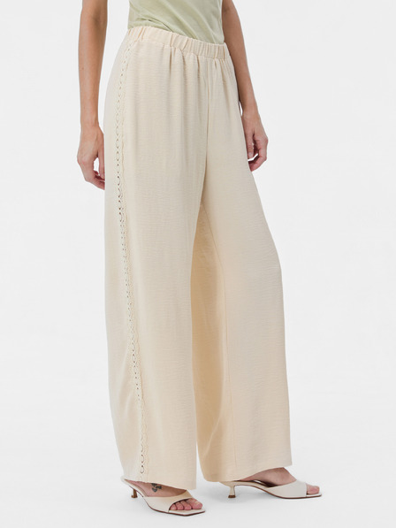 Orsay Pantaloni culotte largi pentru femei bej cu talie înaltă ORSAY