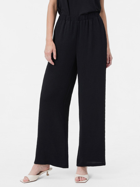 Orsay Pantaloni culotte largi pentru femei negri cu talie înaltă ORSAY