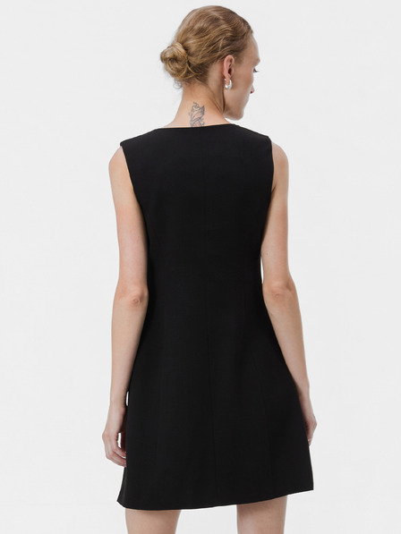 Orsay Rochie-cămașă scurtă pentru femei neagră în linie A, cu bretele ORSAY