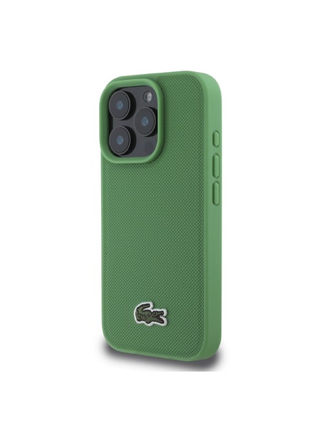 Lacoste Lacoste Iconic Petit Pique Woven Logo MagSafe Husă Spate pentru iPhone 16 Pro Green