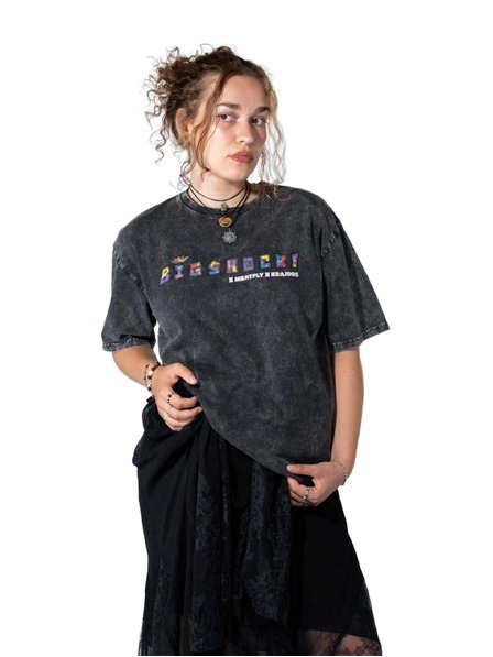 Meatfly Meatfly tricou unisex Big Shock Krajdos Black Acid Wash