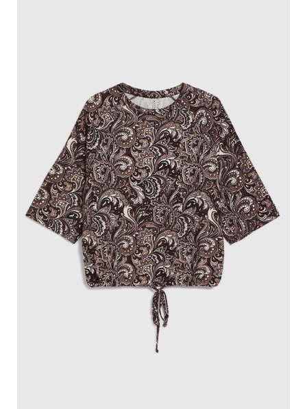 Moodo Bluză maro cu model paisley Moodo