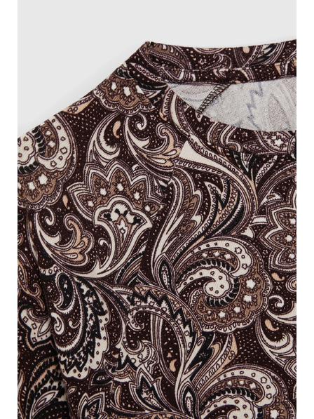 Moodo Bluză maro cu model paisley Moodo