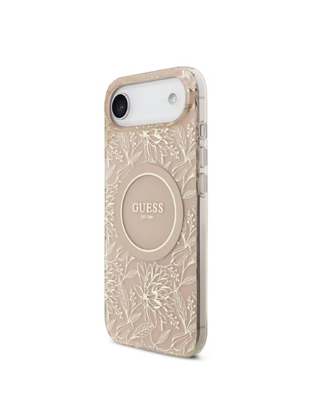 Guess Guess IML Flowers Allover Strap MagSafe Husă Spate pentru iPhone Air Pink