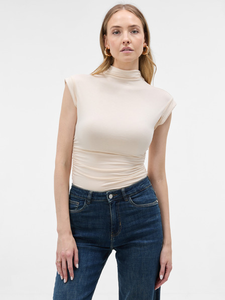 Orsay Tricou pentru femei crem cu guler ridicat ORSAY