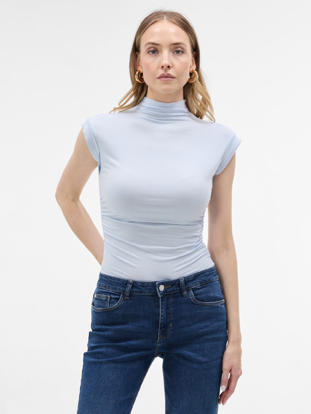 Orsay Tricou pentru femei albastru deschis cu guler ridicat ORSAY