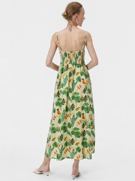 Orsay Rochie midi verde pentru femei, în croială A, cu imprimeu tropical ș