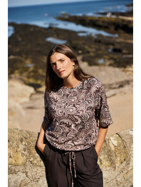 Moodo Bluză maro cu model paisley Moodo