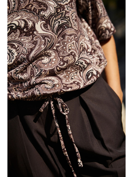 Moodo Bluză maro cu model paisley Moodo