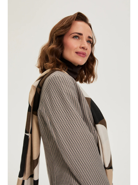 Moodo Șal cu model geometric maro Moodo