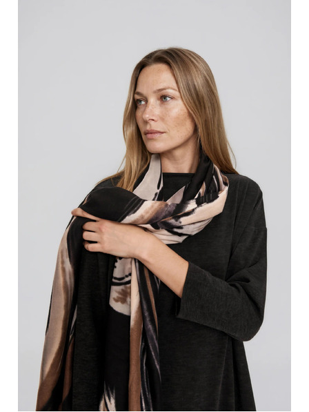 Moodo Șal cu model negru Moodo