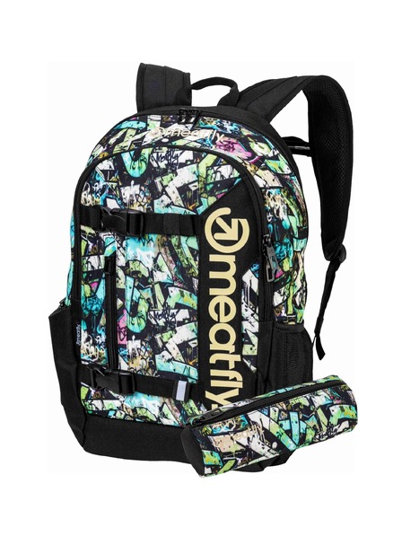 Meatfly Rucsac Meatfly Basejumper Green Graffity 22 L