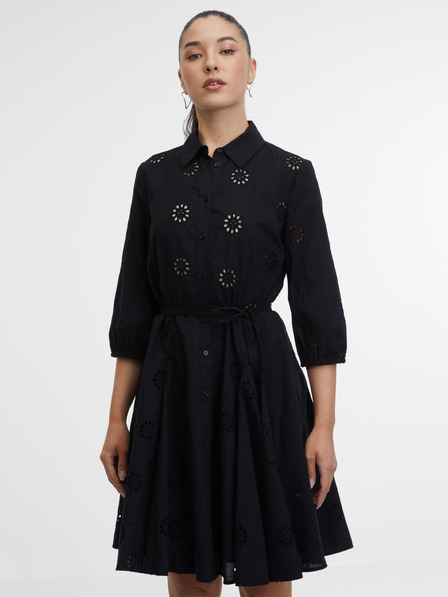 Orsay Rochie scurtă pentru femei cu croială evazată, negru ORSAY