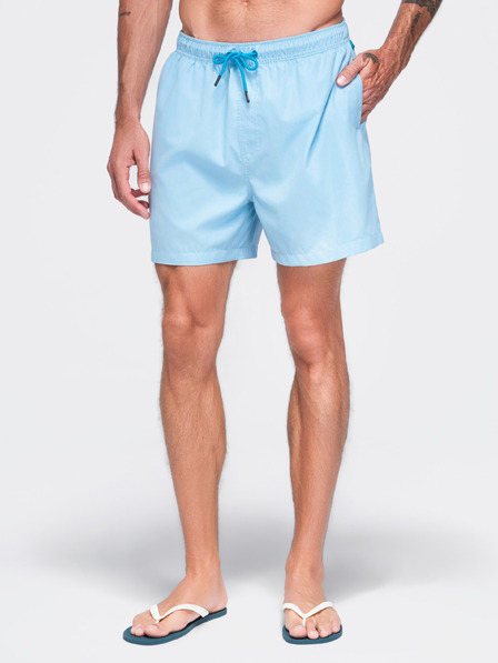 Ombre Clothing Pantaloni de baie bărbătești din țesătură cu suprafață mată – albastru deschis V5 OM-SRSS-0216 Ombre Clothing