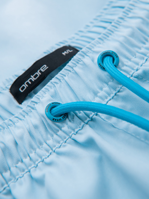 Ombre Clothing Pantaloni de baie bărbătești din țesătură cu suprafață mată – albastru deschis V5 OM-SRSS-0216 Ombre Clothing