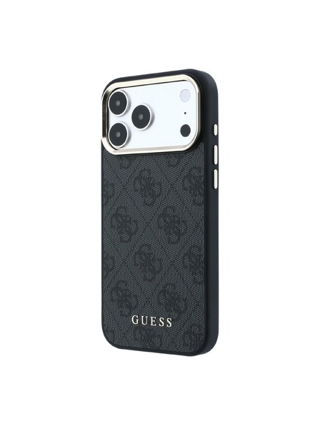 Guess Guess PU Leather 4G Gold Frame MagSafe Carcasă Spate pentru iPhone 18 Pro Black