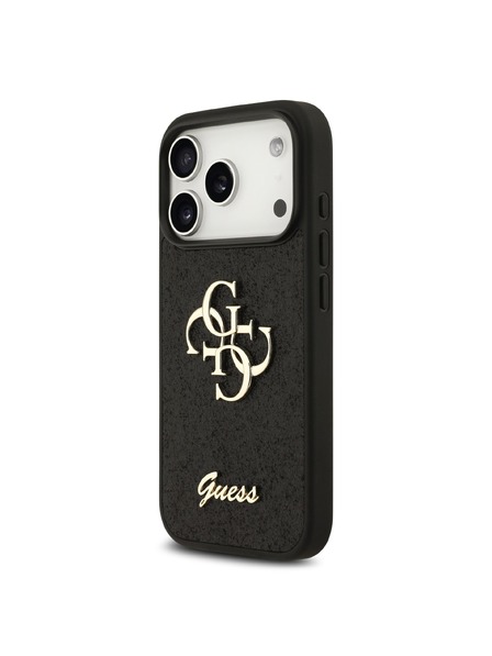 Guess Guess PU Fixed Glitter 4G Metal Logo Carcasă Spate pentru iPhone 18 Pro Black