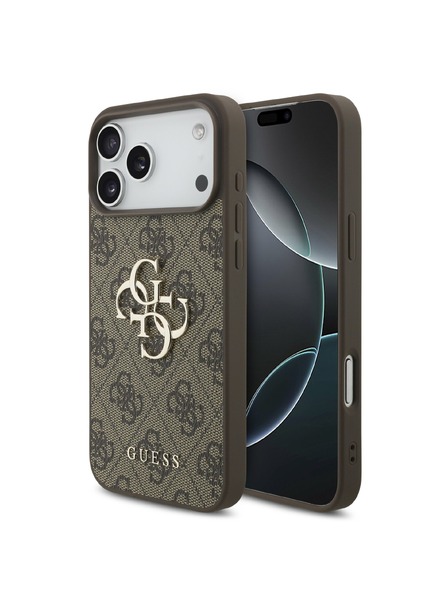 Guess Guess PU 4G Metal Logo Carcasă Spate pentru iPhone 18 Pro Brown