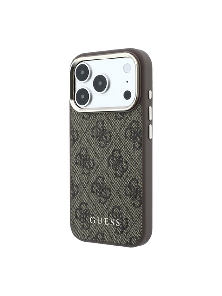 Guess Guess PU Leather 4G Gold Frame MagSafe Carcasă Spate pentru iPhone 18 Pro Max Brown