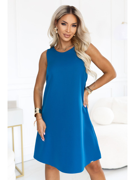 numoco VICTORIA Rochie trapezoidală de vară cu curea - verde marin