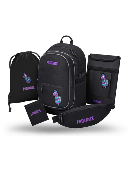 BAAGL  BAAGL SET 5 Core Fortnite Llama: rucsac, sac, geantă crossbody, husă laptop, portofel GRS