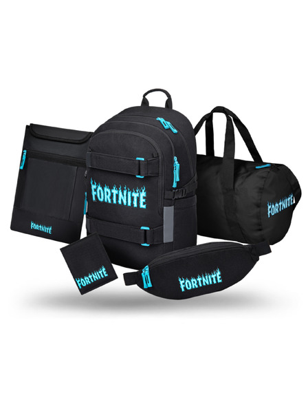 BAAGL  BAAGL SET 5 Skate Fortnite Blue: rucsac, geantă sport, geantă crossbody, husă laptop, portofel GRS
