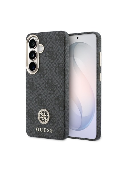 Guess Guess PU Leather 4G Strass Logo Gold Frame Magnetic Carcasă Spate pentru Samsung Galaxy S26 Black