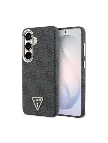 Guess Guess PU Leather 4G Strass Triangle Logo Gold Frame Magnetic Carcasă Spate pentru Samsung Galaxy S26 Black