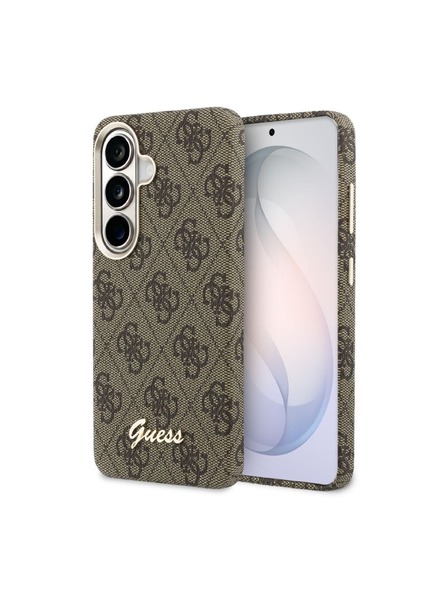 Guess Guess PU 4G Script Metal Logo Magnetic Carcasă Spate pentru Samsung Galaxy S26 Brown