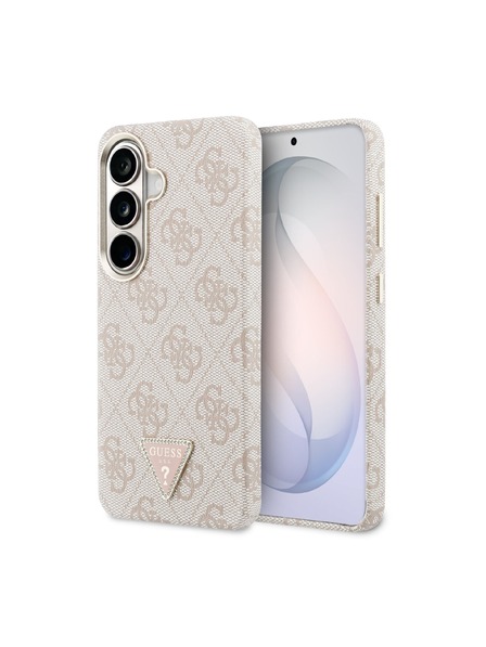 Guess Guess PU Leather 4G Strass Triangle Logo Gold Frame Magnetic Carcasă Spate pentru Samsung Galaxy S26 Pink
