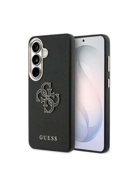 Guess Guess PU Grained 4G Resin Metal Logo Carcasă Spate pentru Samsung Galaxy S26 Black