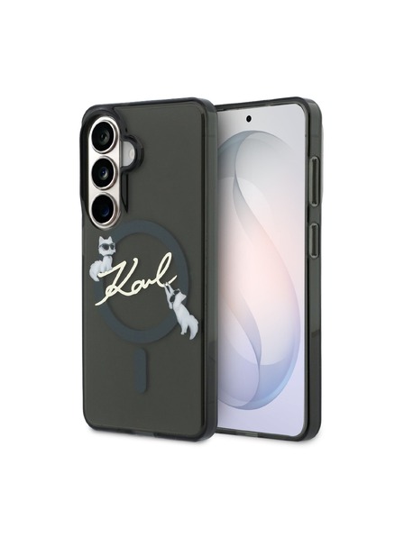 Karl Lagerfeld Karl Lagerfeld IML Choupette Karl Script Logo Magnetic Carcasă Spate pentru Samsung Galaxy S26 Black