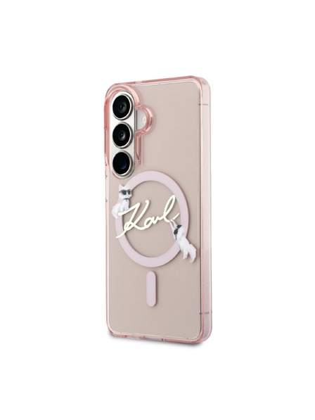 Karl Lagerfeld Karl Lagerfeld IML Choupette Karl Script Logo Magnetic Carcasă Spate pentru Samsung Galaxy S26 Pink