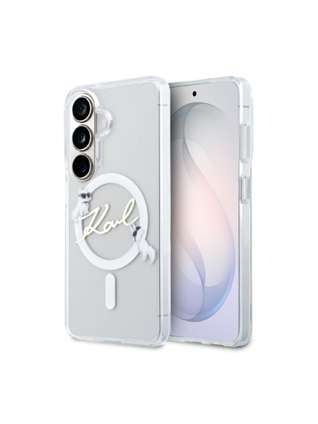 Karl Lagerfeld Karl Lagerfeld IML Choupette Karl Script Logo Magnetic Carcasă Spate pentru Samsung Galaxy S26 Transparent