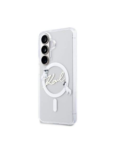 Karl Lagerfeld Karl Lagerfeld IML Choupette Karl Script Logo Magnetic Carcasă Spate pentru Samsung Galaxy S26 Transparent