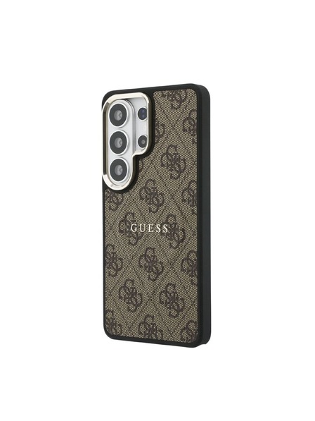 Guess Guess PU Piele 4G Cadru Auriu Magnetic Carcasă Spate pentru Samsung Galaxy S26 Ultra Brown