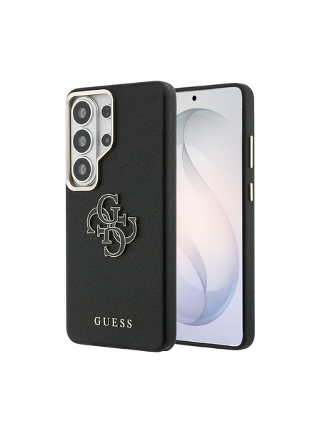 Guess Guess PU Granulat 4G Rășină Metal Logo Carcasă Spate pentru Samsung Galaxy S26 Ultra Black