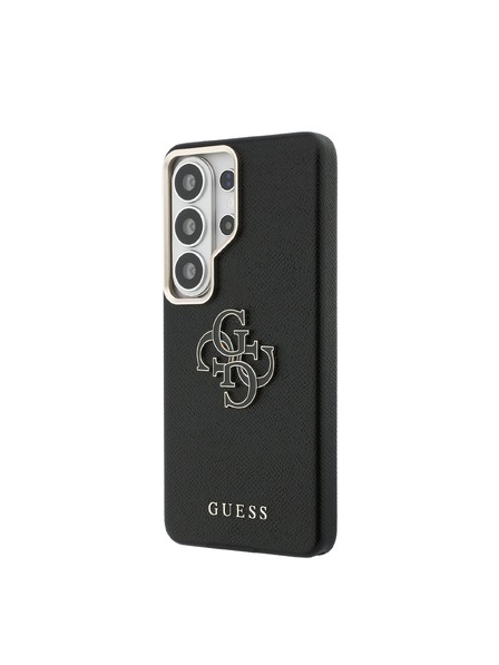 Guess Guess PU Granulat 4G Rășină Metal Logo Carcasă Spate pentru Samsung Galaxy S26 Ultra Black